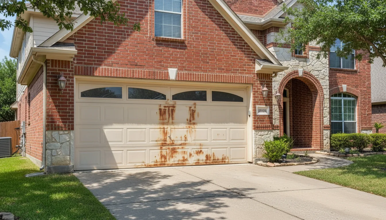 Coppell garage door replacement before and after (before)