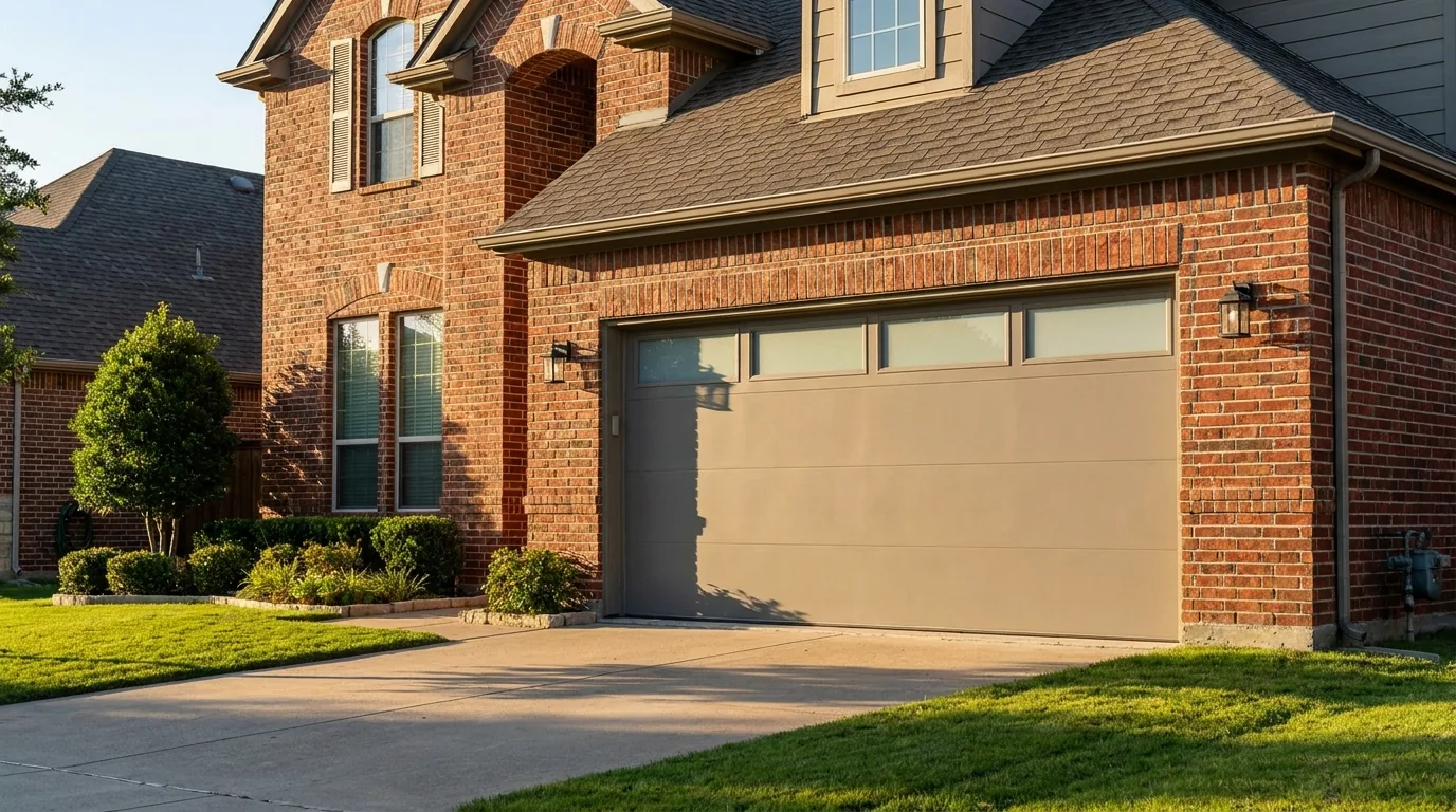 Modern insulated steel garage door