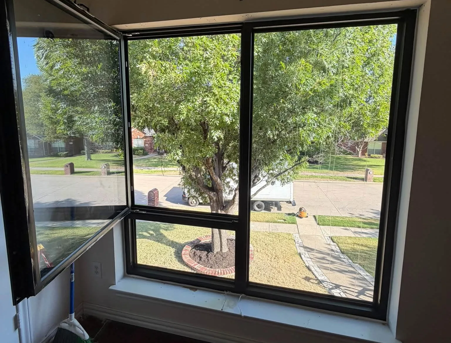 A new corner window seen from inside